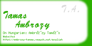 tamas ambrozy business card